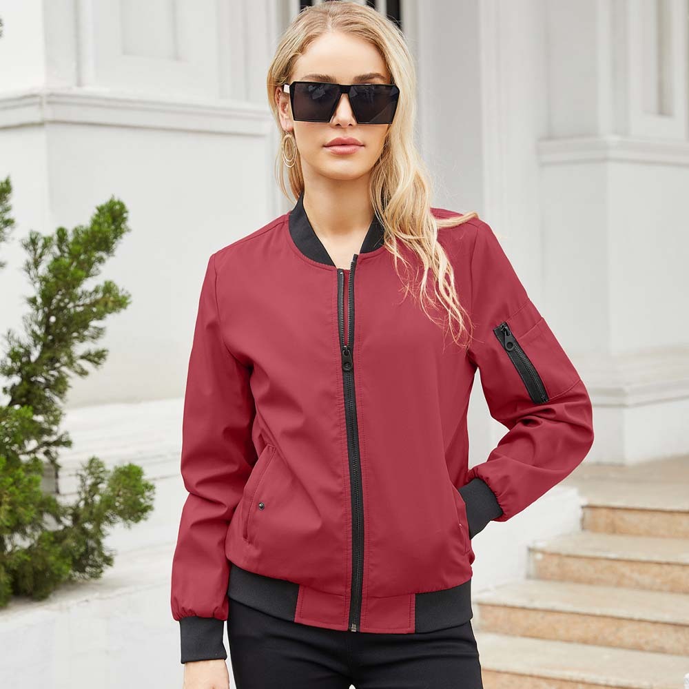 Olivoslindo 2023 primavera y otoño nueva chaqueta de vuelo informal de manga larga ajustada para mujer