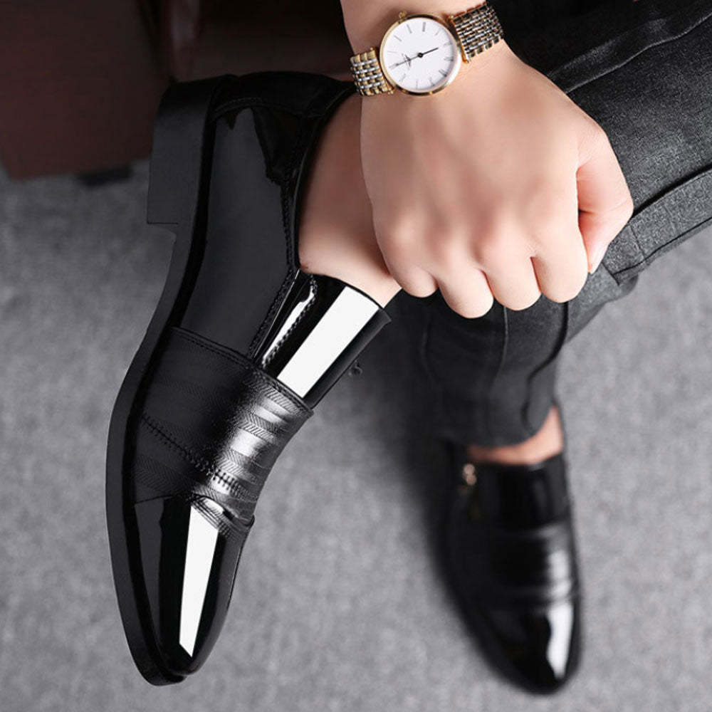 Olivoslindo Nuove scarpe da uomo in pelle con punta a punta in stile business