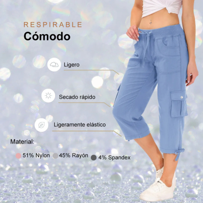 Hojanaranja™ Pantalones cortos informales para deportes al aire libre de secado rápido para mujer