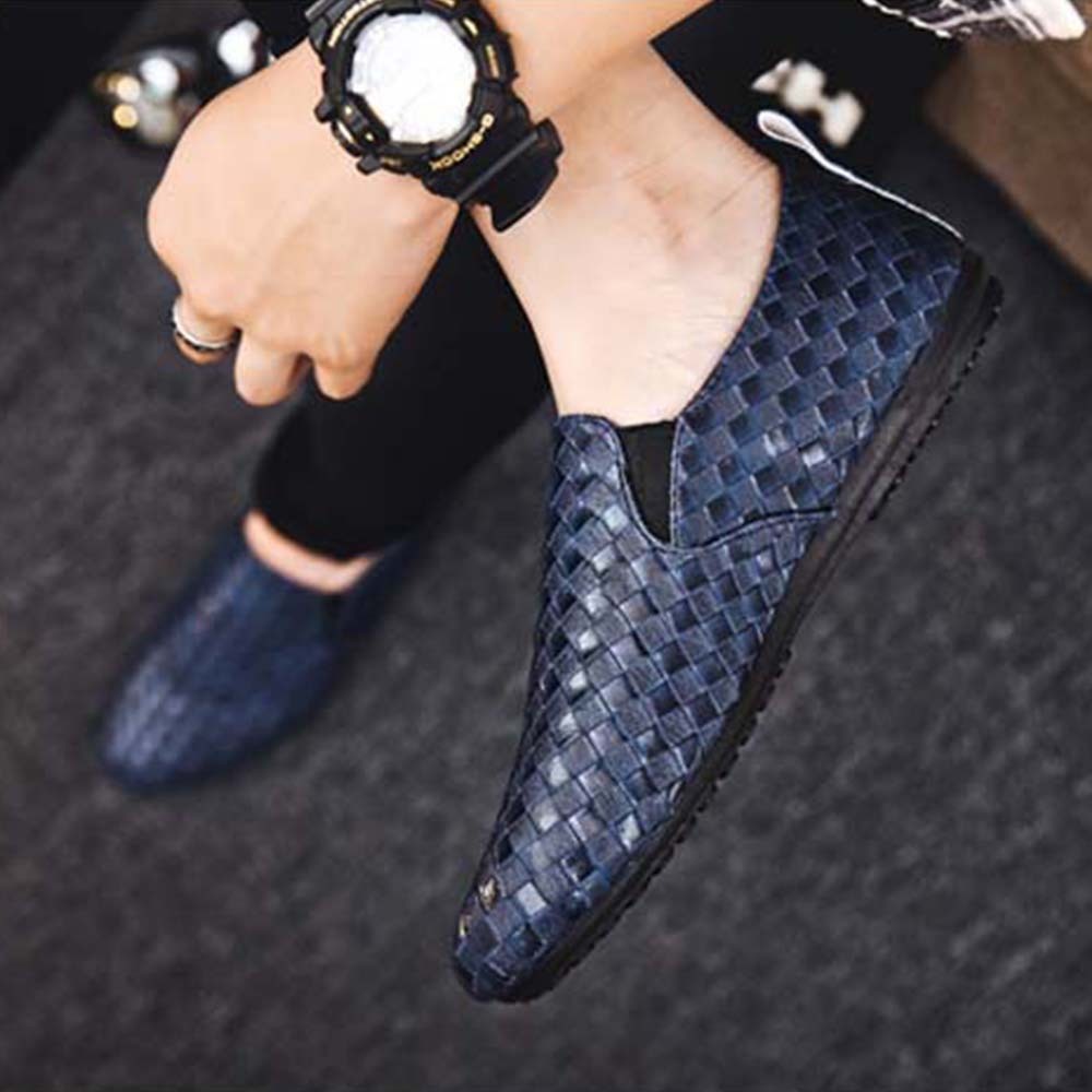 Hojanaranja Mocasines informales sin cordones de piel elástica para hombre