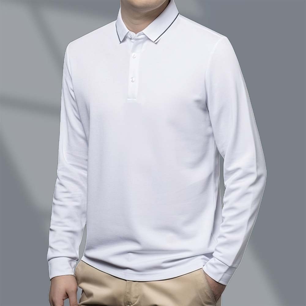 Men's Fashion Business Long Sleeve Shirt T-Shirt