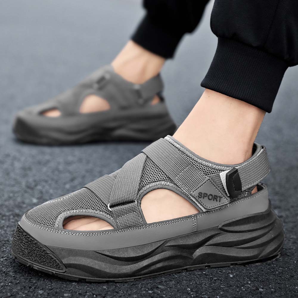 Sandalias deportivas con suela gruesa y velcro transpirable para hombre