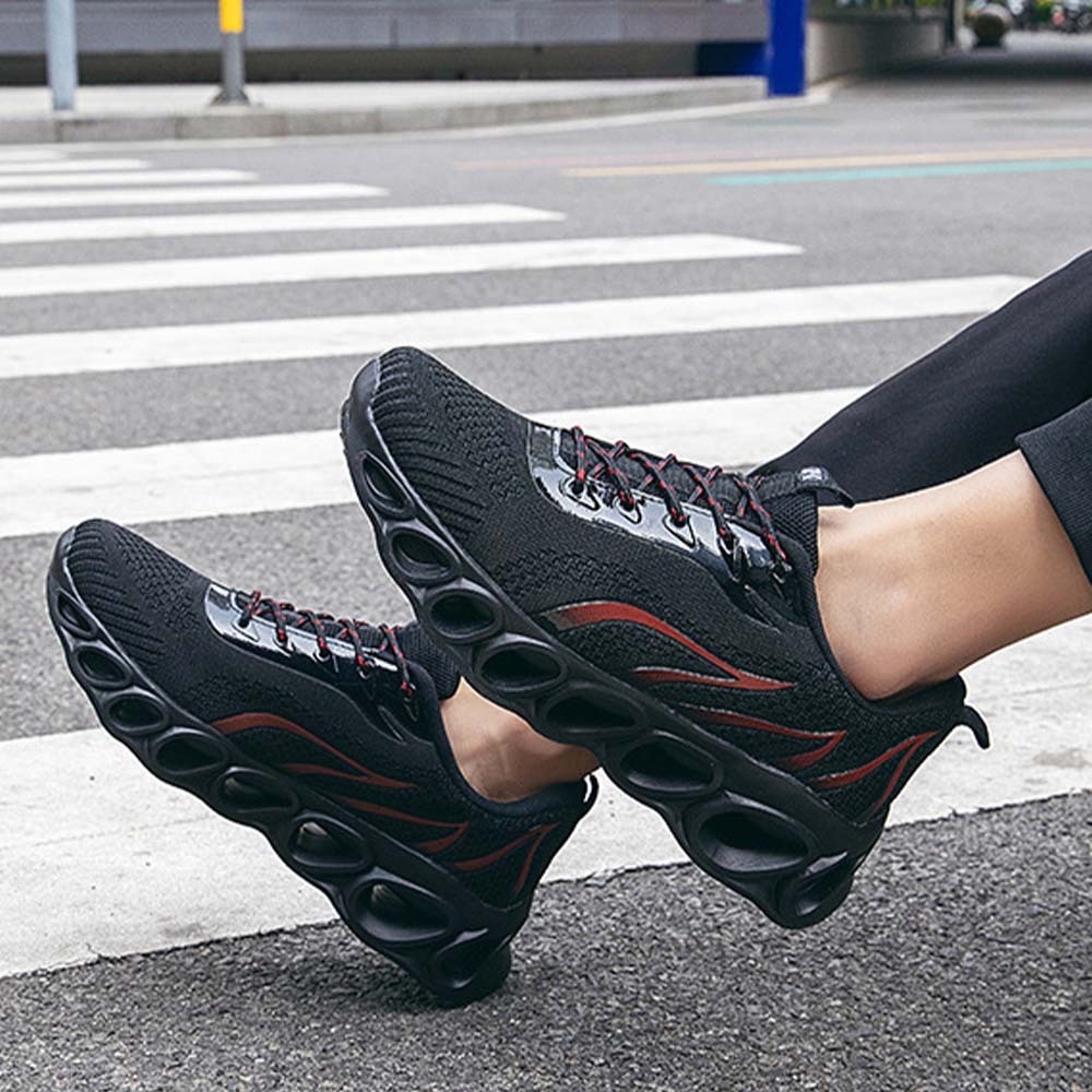 Zapatillas de deporte con cordones de malla flameada transpirable para hombre