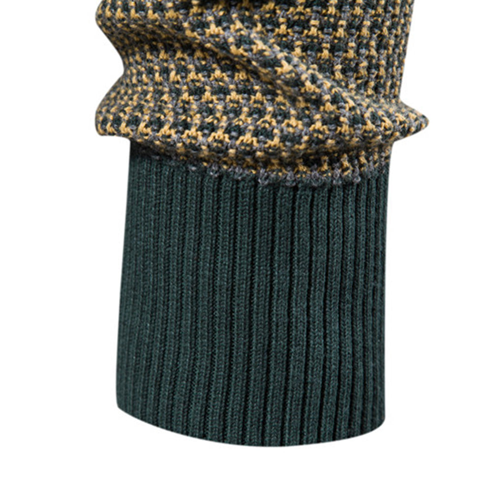 Olivoslindo™ Jersey de hombre de manga larga con cuello redondo y bloques de color