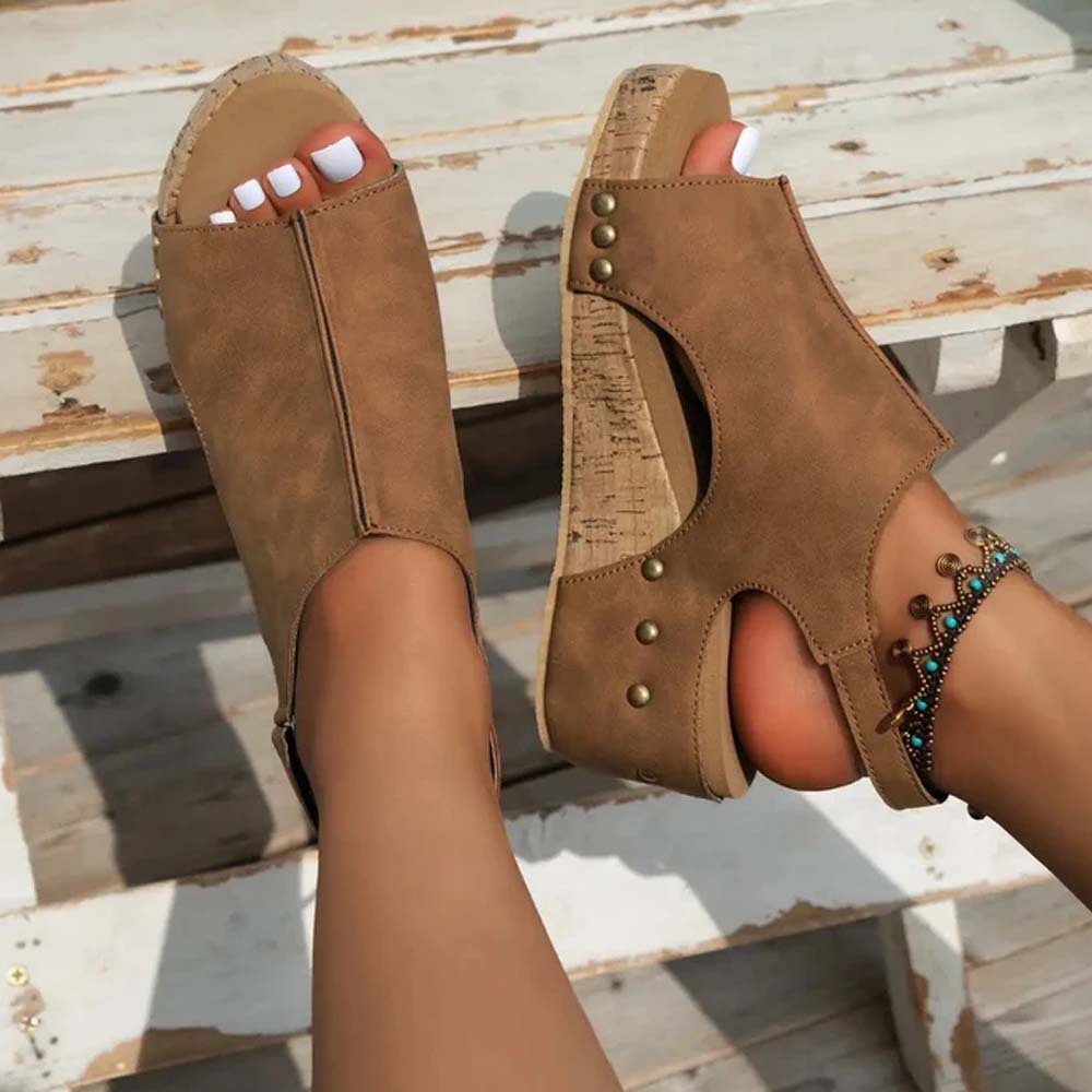 Smiledeer Summer women's comfortable wedge sandals