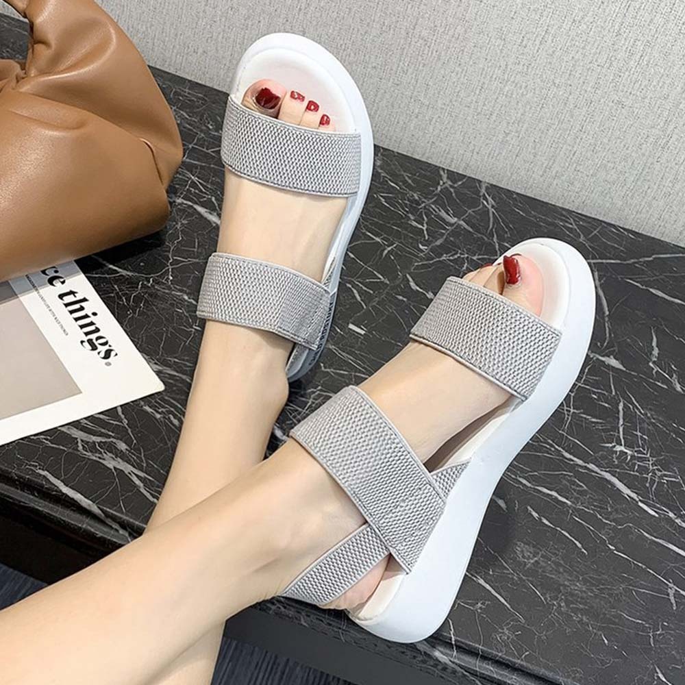 Sandalias deportivas cómodas con soporte plano para mujer