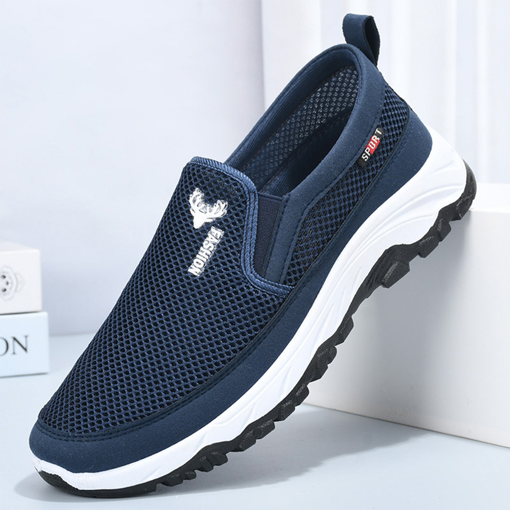 Olivoslindo 2023 verano nuevos zapatos casuales de malla transpirable y cómodo para hombres