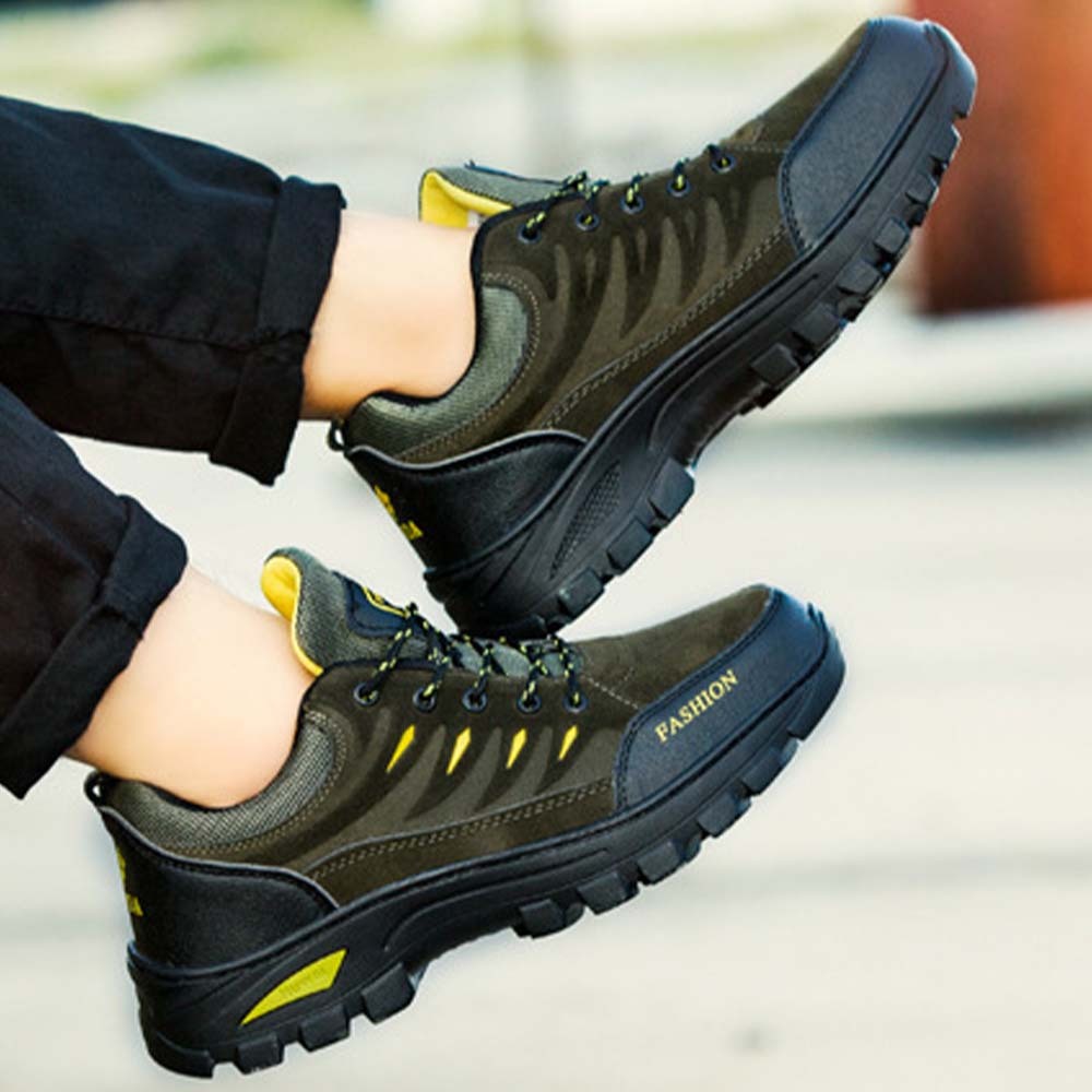 Olivoslindo Zapatillas de deporte casuales de moda para hombres Cómodos zapatos de senderismo al aire libre de caña baja