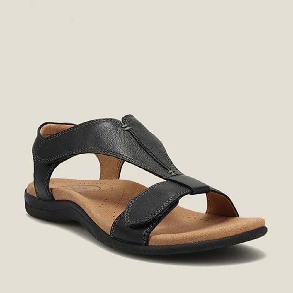 Hojanaranja Nuevas sandalias de cuña con velcro retro de verano.