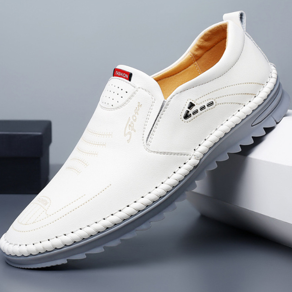 Summer New Men's Soft Bottom Stitch Tendon Bottom Breathable Casual Leather Shoes