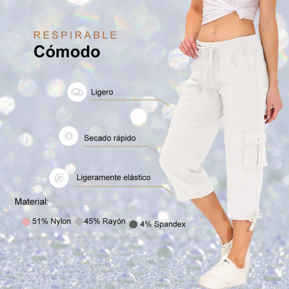Hojanaranja™ Pantalones cortos informales para deportes al aire libre de secado rápido para mujer
