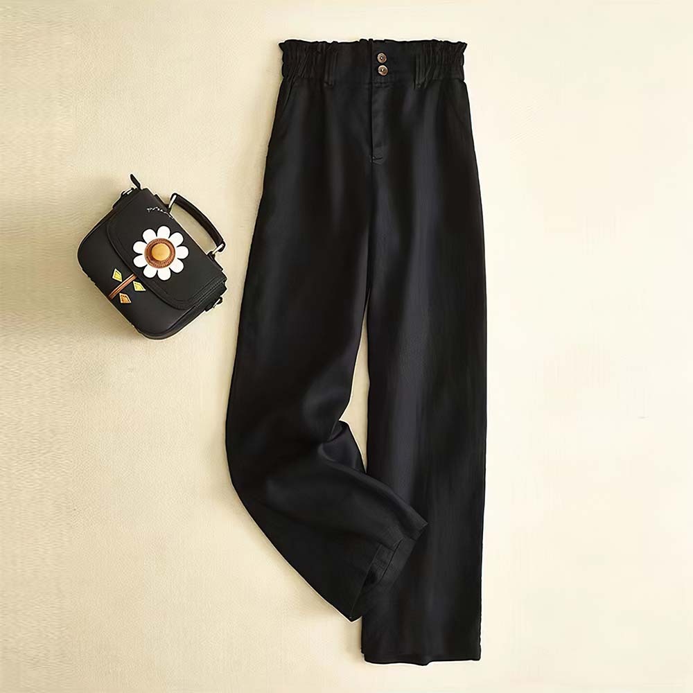 Women's Breathable and Comfortable Linen High Waisted Wide Leg Pants