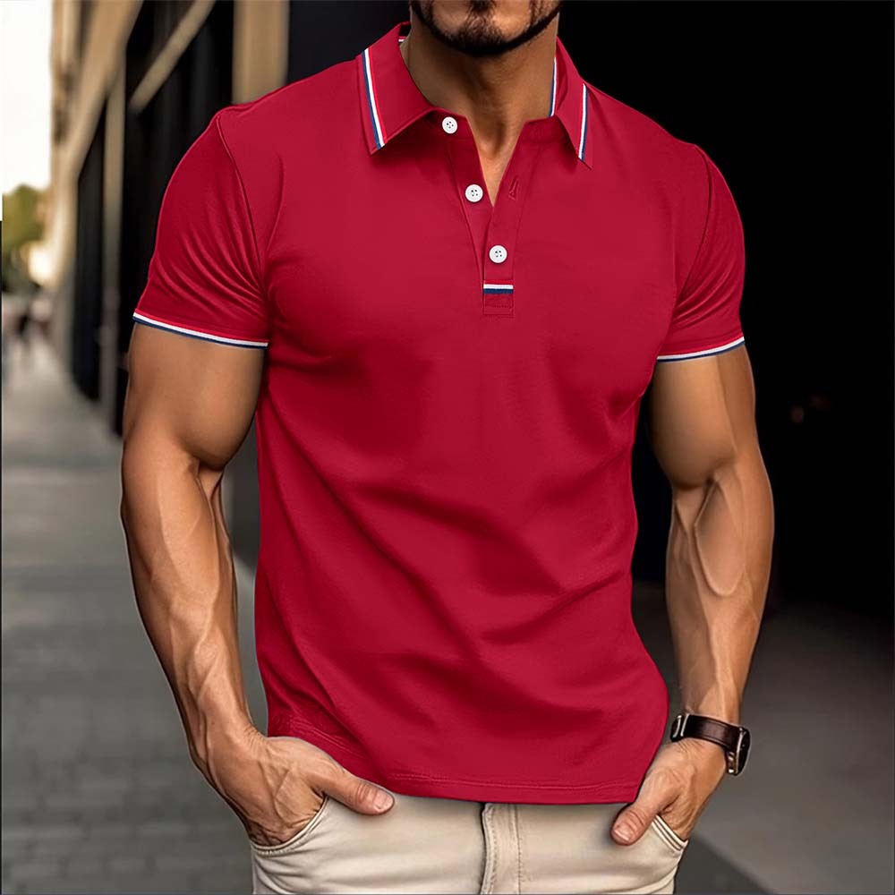 2024 New Men's Colorful Lapel Short Sleeve POLO Shirt