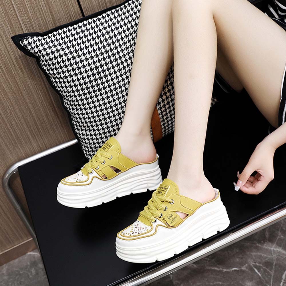 Pantuflas de mujer de suela gruesa, transpirables y cómodas