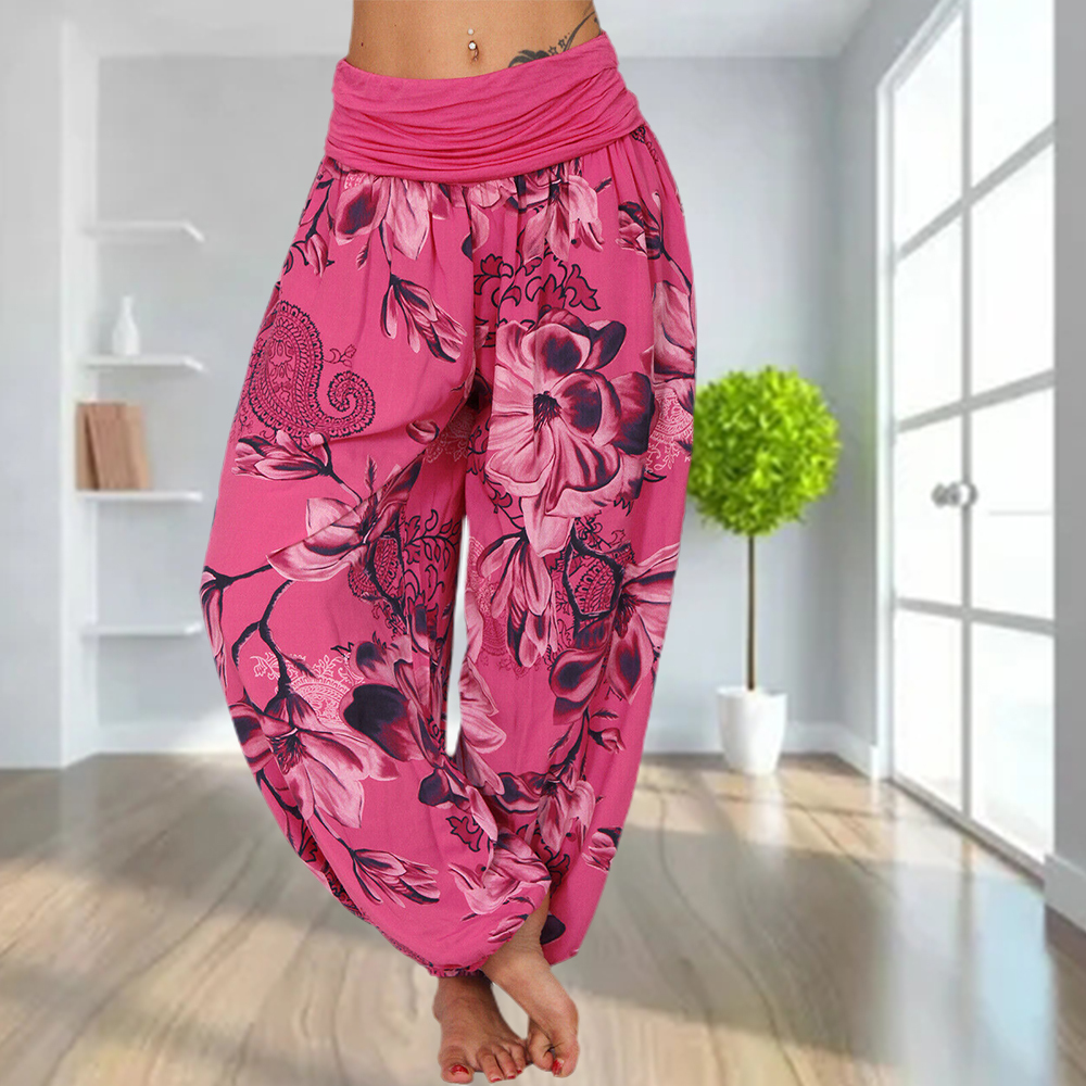 2024 Women's Retro Printed Casual Loose Harem Pants Yoga Pants