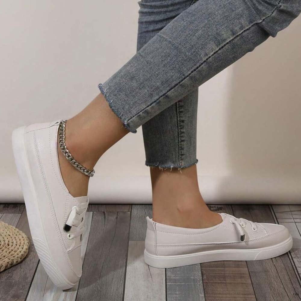 Women's casual versatile white walking shoes
