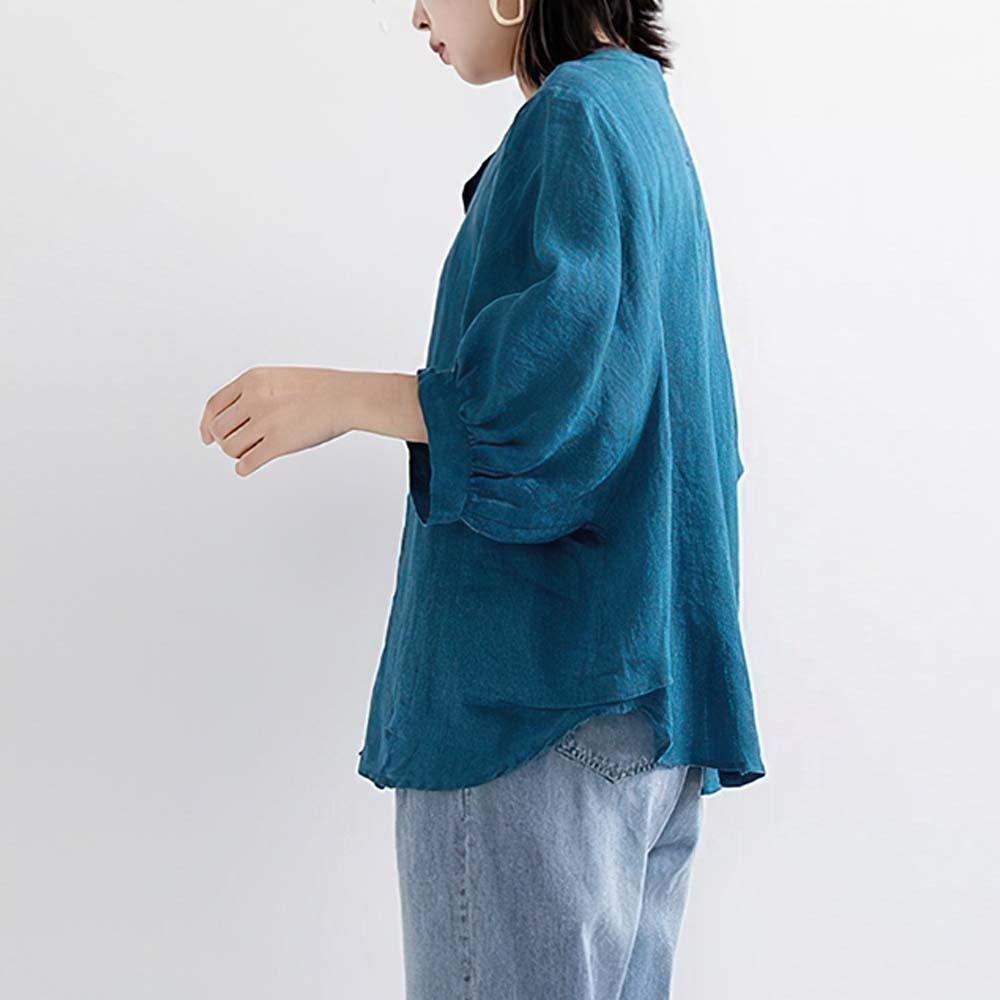 2024 nuevas camisas sueltas de algodón y lino para mujer