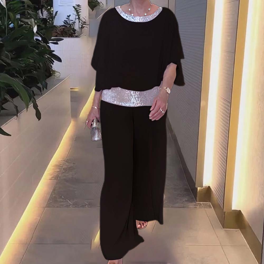 Traje de retazos de lentejuelas de gasa a la moda para mujer