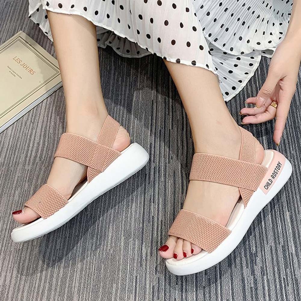 Sandalias deportivas cómodas con soporte plano para mujer