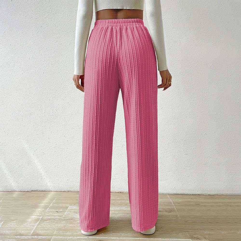 2024 nuevos pantalones de pierna ancha tejidos para mujer