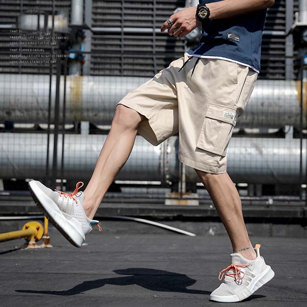 Pantalones cortos cargo informales con múltiples bolsillos para hombre, novedad de verano 2024