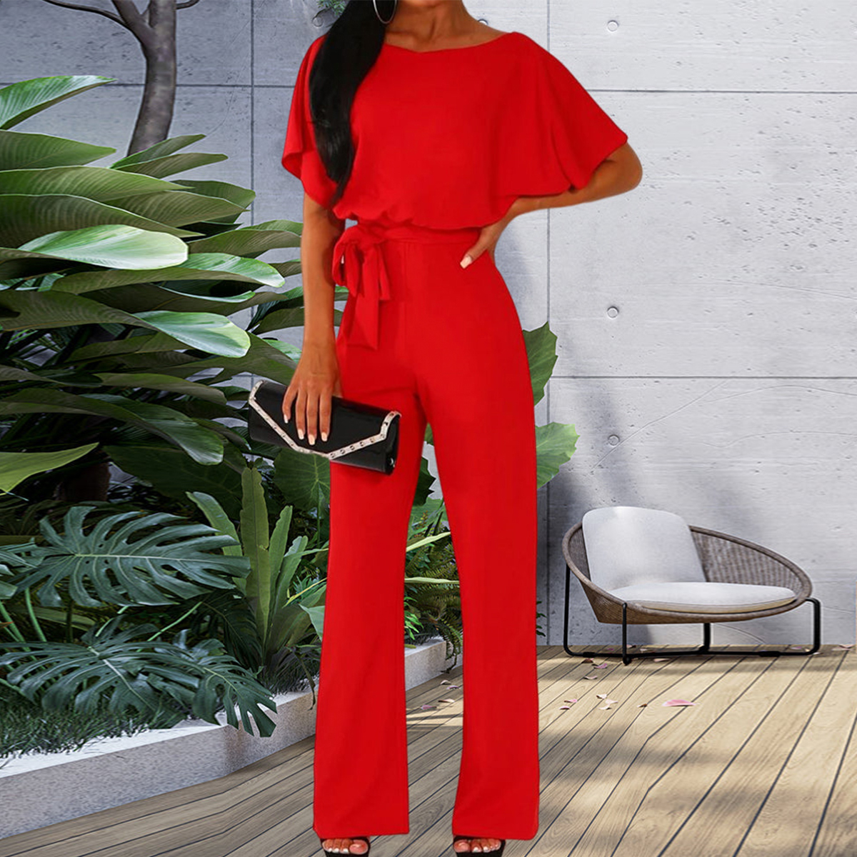 Olivoslindo Mono sólido con lazo en la cintura