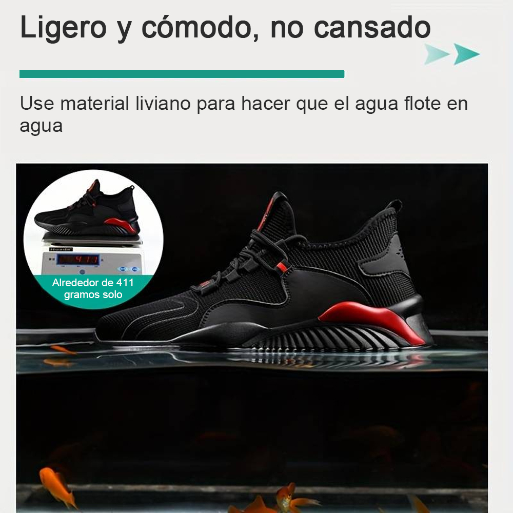 Hojanaranja Nuevos zapatos de seguridad para el trabajo transpirables antigolpes.