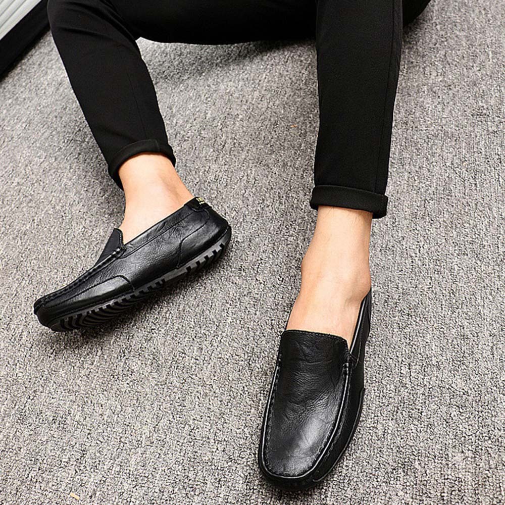Men's British style slip-on casual business leather shoes