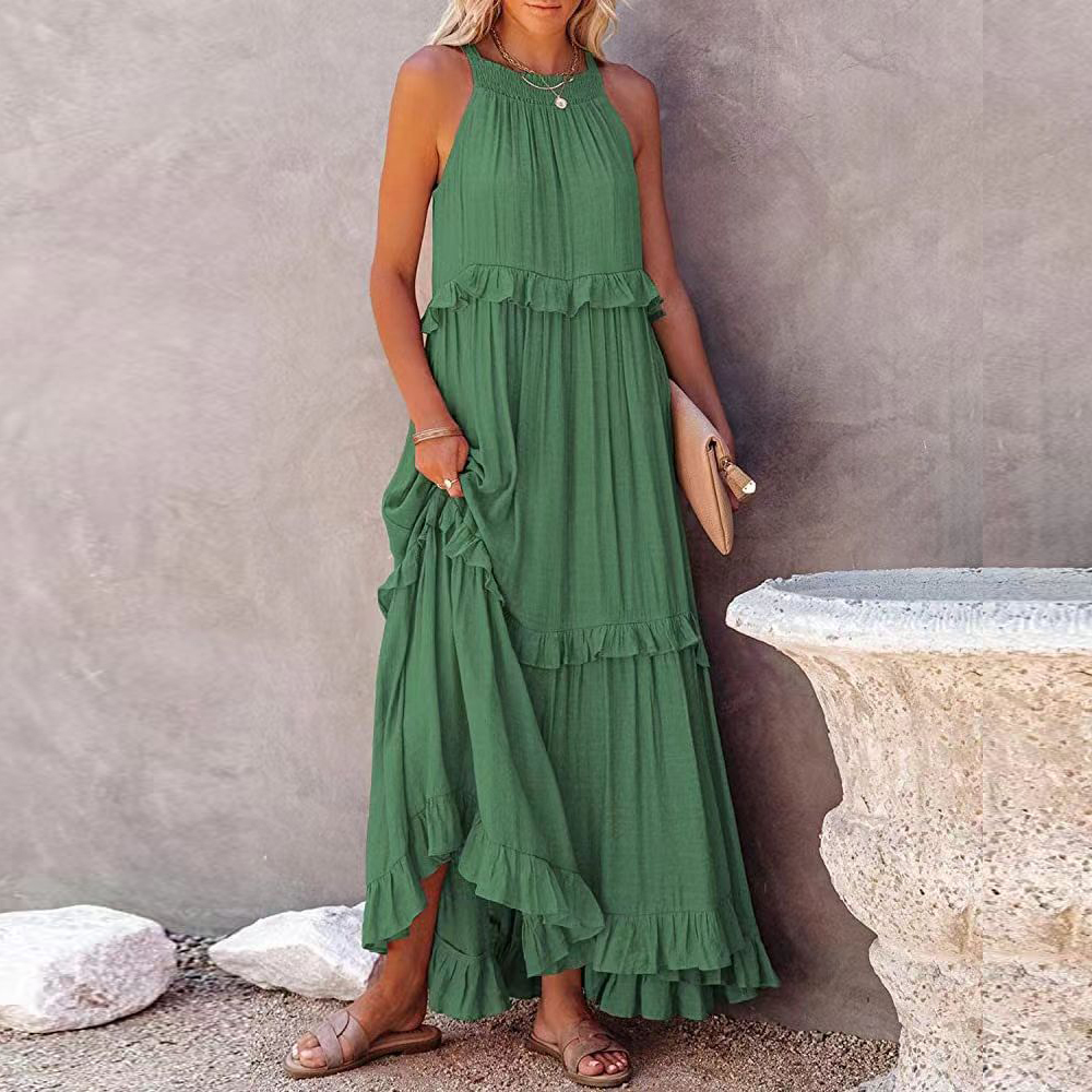 Women's summer sweet sleeveless irregular cake skirt