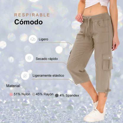 Hojanaranja™ Pantalones cortos informales para deportes al aire libre de secado rápido para mujer