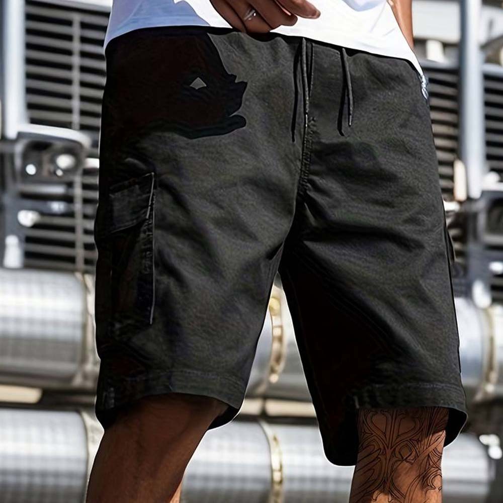 Pantalones cortos cargo informales con múltiples bolsillos para hombre, novedad de verano 2024