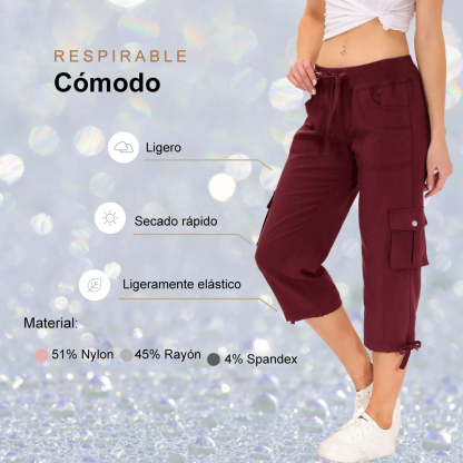 Hojanaranja™ Pantalones cortos informales para deportes al aire libre de secado rápido para mujer