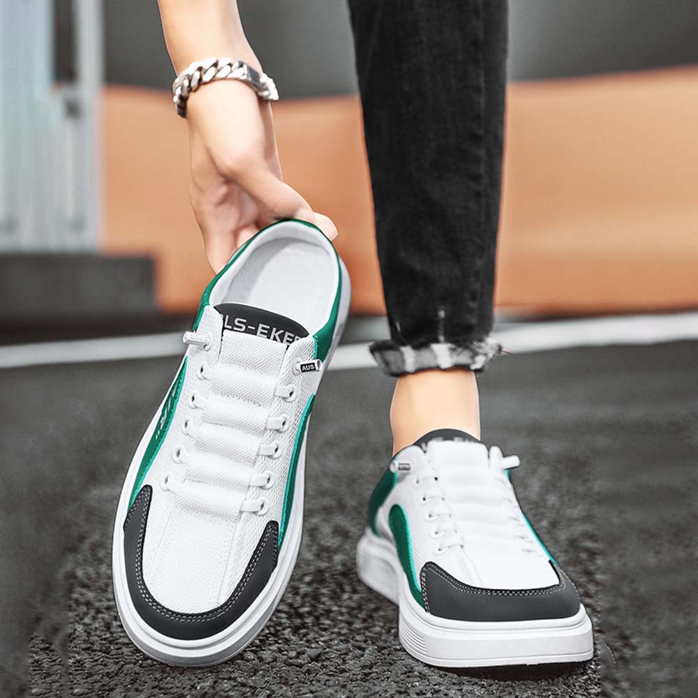 2024 New Summer Men's Lightweight Breathable Mesh Half Slippers