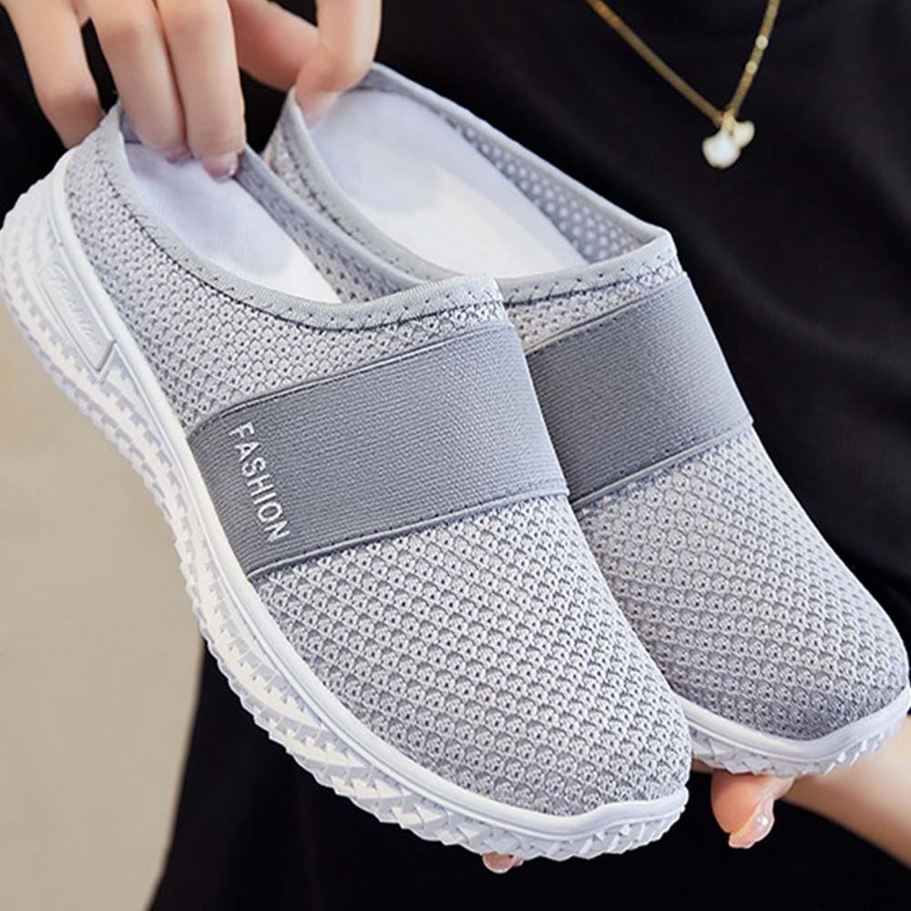 Verano nuevos zapatos de mujer medias zapatillas de malla transpirable