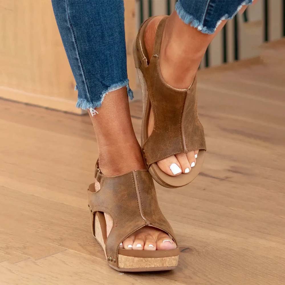 Smiledeer Summer women's comfortable wedge sandals