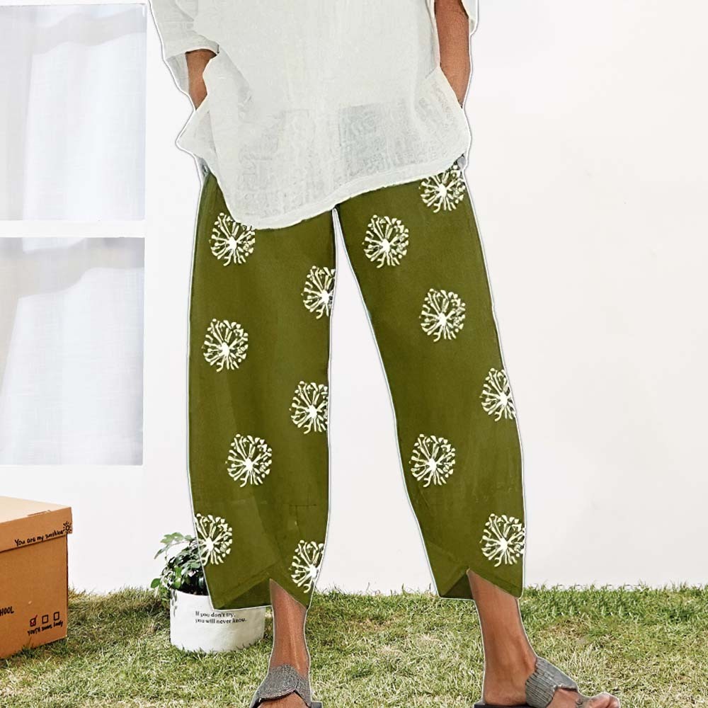 Women's Cotton Linen Loose Wide Leg Pants Casual Pants