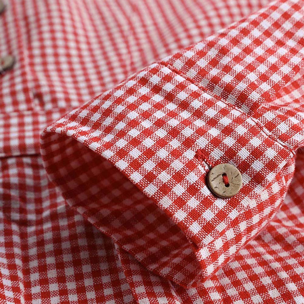 Spring women's fashionable V-neck plaid long-sleeved shirt