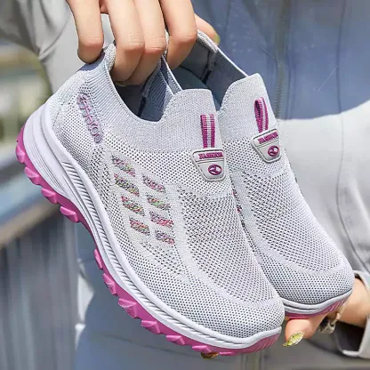 Women's casual fly-knit breathable slip-on shoes