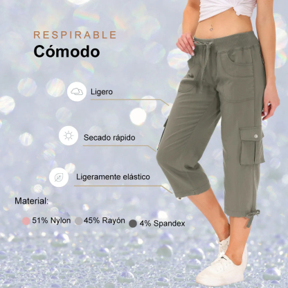Hojanaranja™ Pantalones cortos informales para deportes al aire libre de secado rápido para mujer