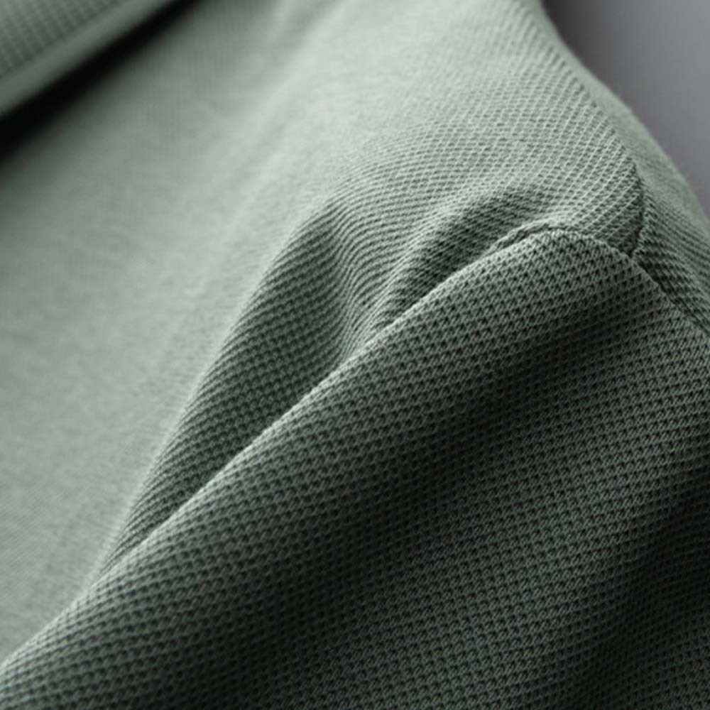 Men's new breathable mulberry silk short-sleeved business polo shirt