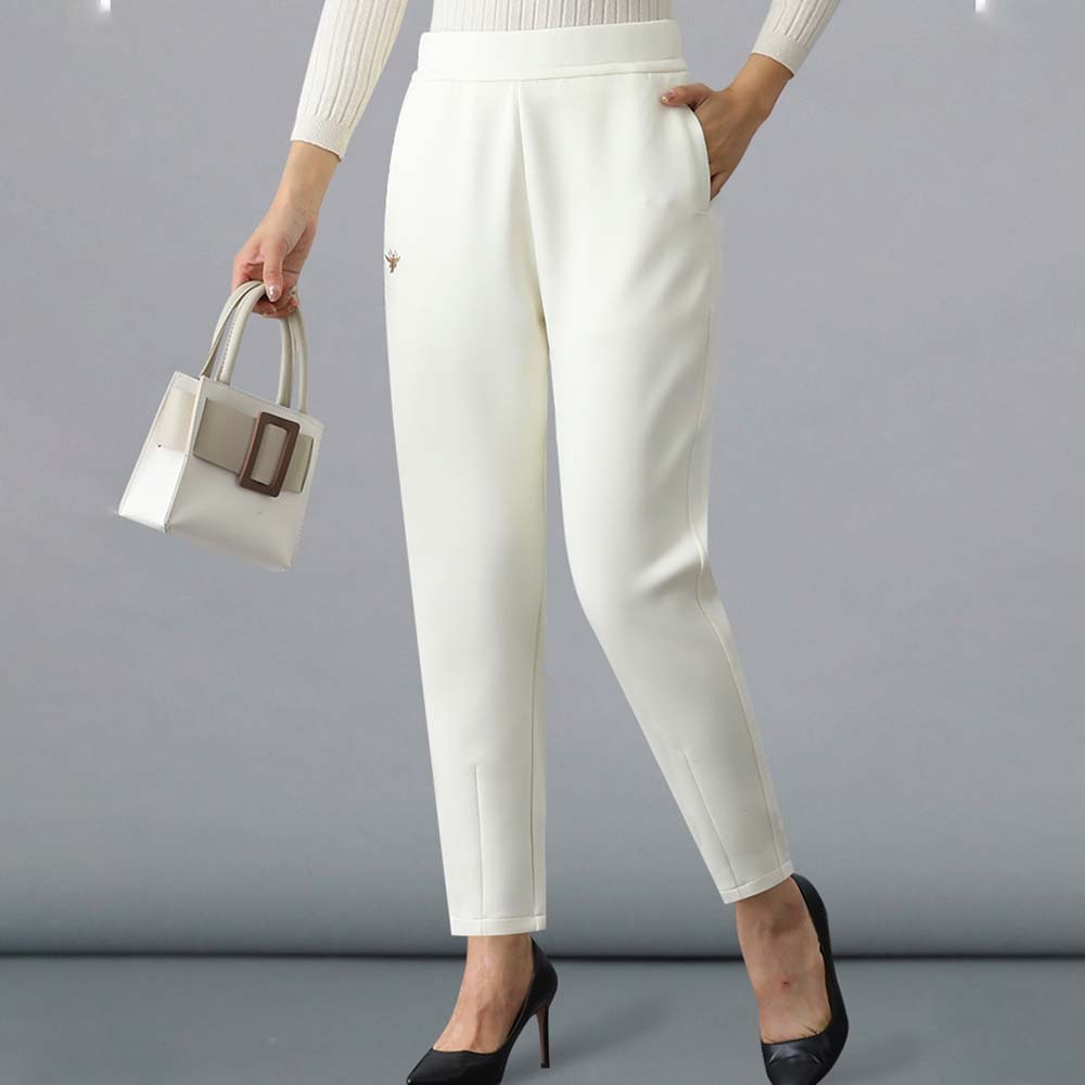 Pantalones casuales de cintura alta sueltos y cómodos para mujer