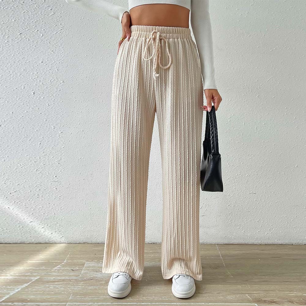 2024 nuevos pantalones de pierna ancha tejidos para mujer