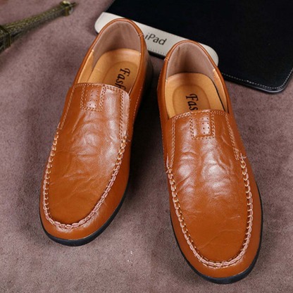 Zapatos casuales de cuero cómodos y sin cordones para hombre