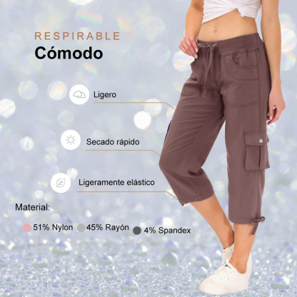 Hojanaranja™ Pantalones cortos informales para deportes al aire libre de secado rápido para mujer