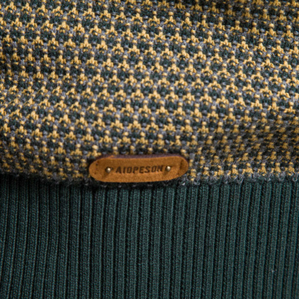 Olivoslindo™ Jersey de hombre de manga larga con cuello redondo y bloques de color