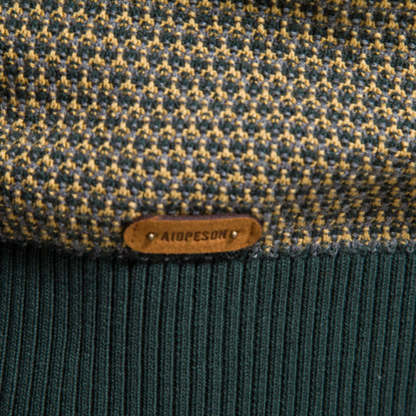 Olivoslindo™ Jersey de hombre de manga larga con cuello redondo y bloques de color