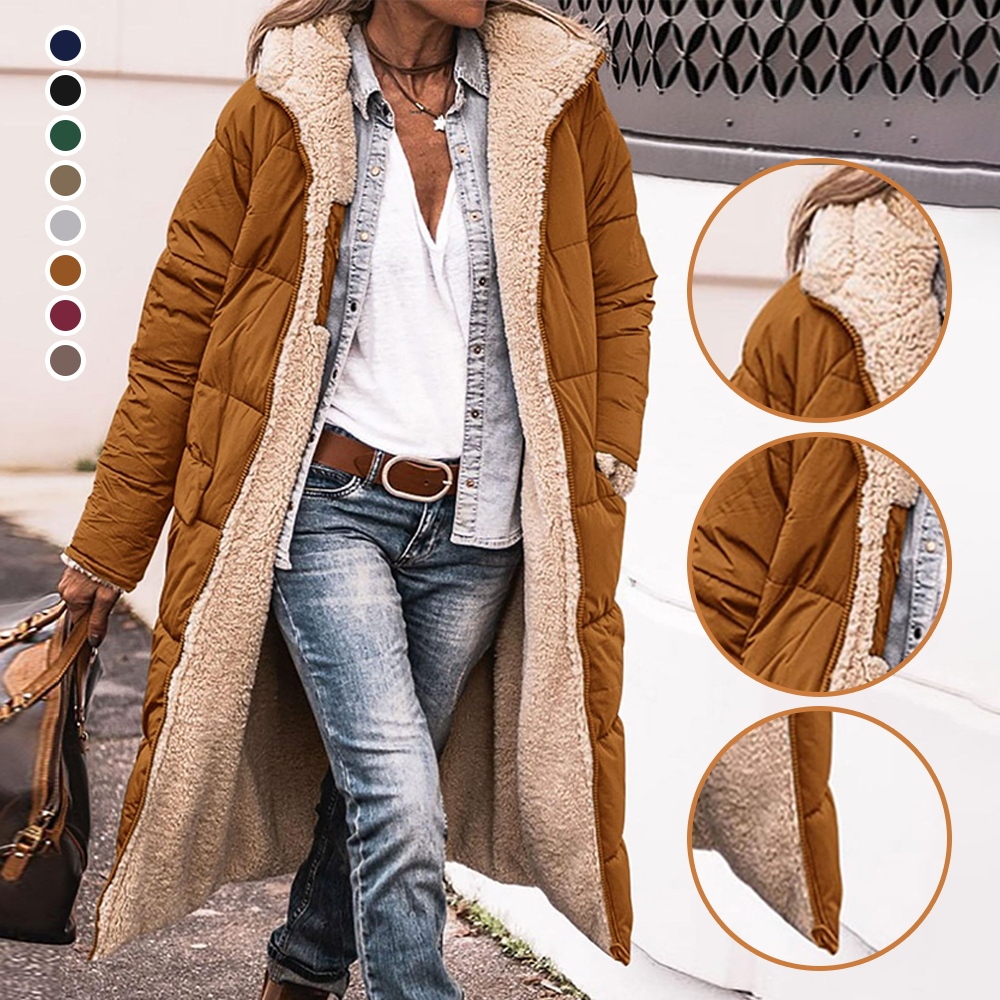 Neue verdickte doppelseitige Baumwolljacke mit Kapuze