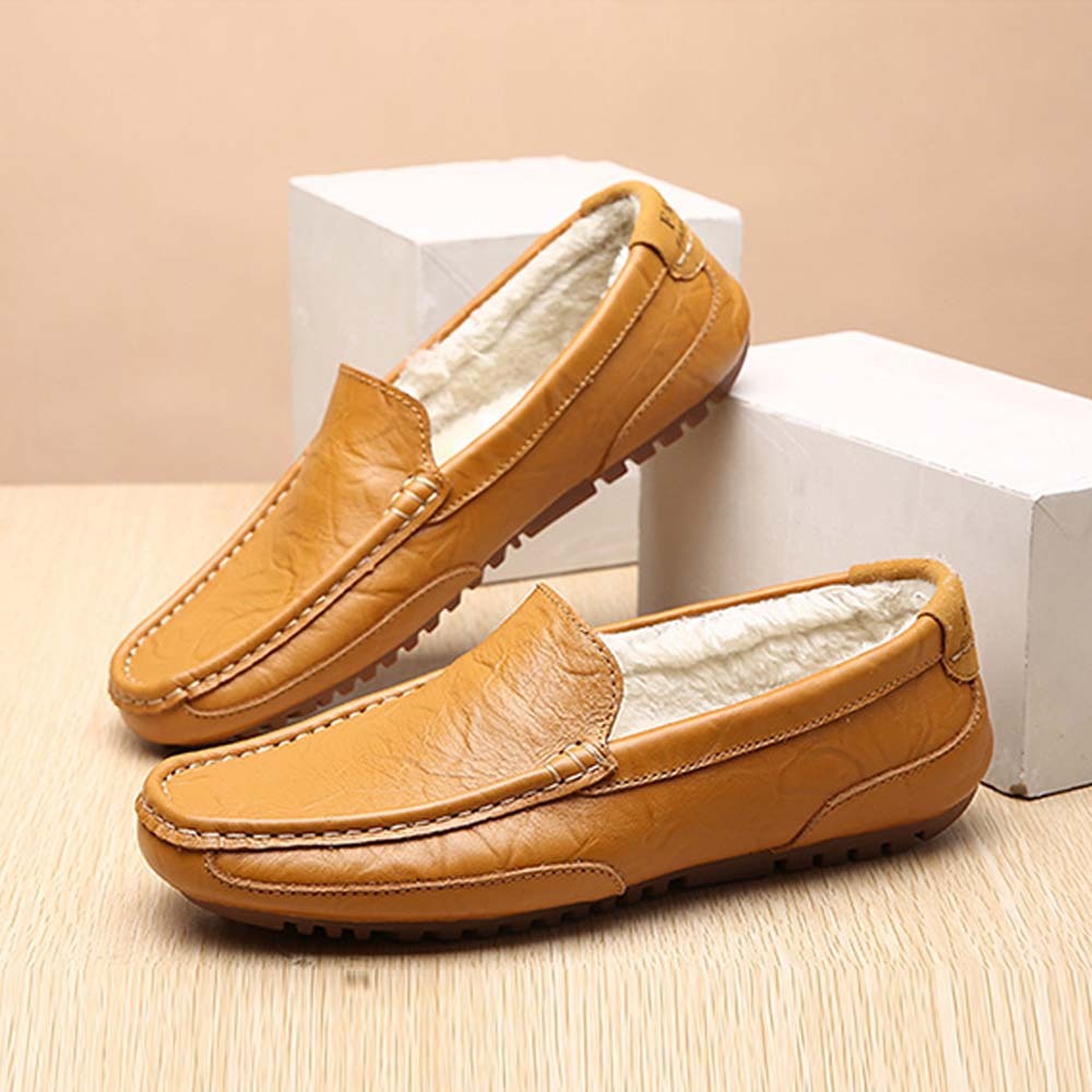 Men's British style slip-on casual business leather shoes