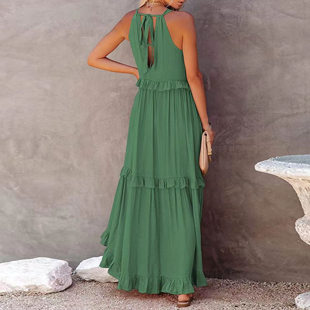 Women's summer sweet sleeveless irregular cake skirt