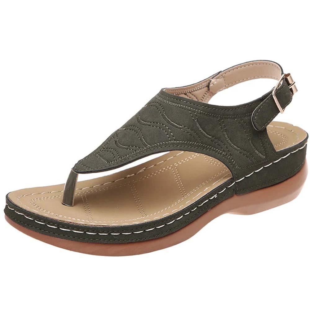 Women's Soft Adjustable Leather Flip Flop Sandals